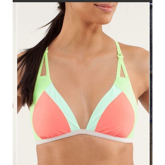 Lululemon Green Yellow Orange Three Piece Bikini Sz S Stains Beach Colorful - Picture 1 of 16